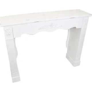 Kaminkonsole Shabby Sims Kaminumrandung Kaminverkleidung Deko Kamin weiß Konsole - Weiß