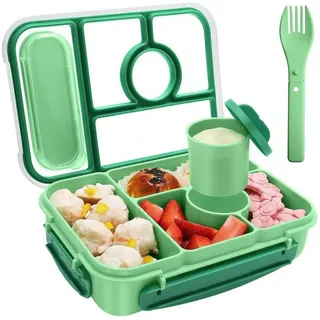 luxuskollektion Bento Box Kinder 1300ml 5 Fächer BPAfrei Grün