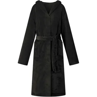 vidaXL Hoodie Bademantel Schwarz L