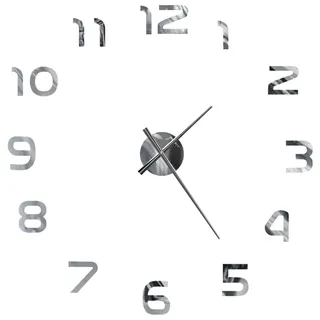 vidaXL 3D-Wanduhr 100,0 cm NA silber