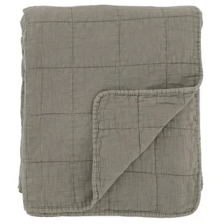 Chic Antique Aix Vintage Quilt 180 x 130 cm Eukalyptus/Grau