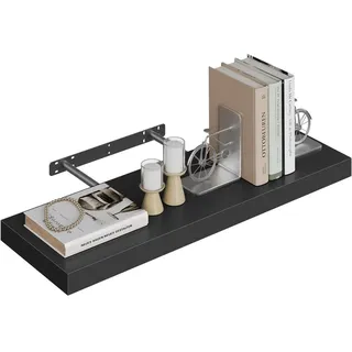 Woltu Wandregal 70 x 23 x 3,8 cm Schwarz