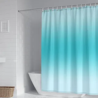 Banemi Duschvorhang Waschbar, Duschvorhang Muster Polyester Farbverlauf Blau Duschvorhang für Männer 150X180cm
