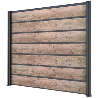 Gutta Sichtschutzzaun-Element Anthrazit 202 cm x 186 cm Schichtst. Holzoptik