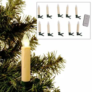 LED Weihnachtsbaumkerzen 10er-Set Christbaumkerzen kabellos Baumbeleuchtung
