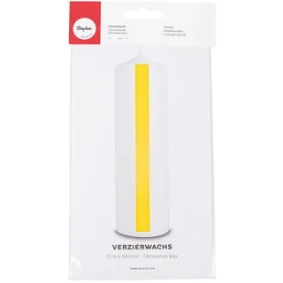 Rayher 3103720 Verzierwachs, gelb, 2 Verzierwachsplatten 20 x 10 cm, Wachsfolie zum Kerzen verzieren, Kerzenwachs, Wachsfolie