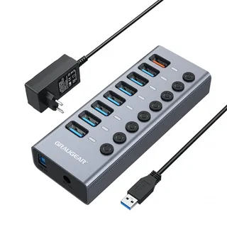 GRAUGEAR G-HUB71-A Schnittstellen-Hub USB 3.0 Ports+ 1 (3.1 Gen 1) Type-A 5000 Mbit/s
