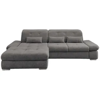 Mid.you Ecksofa, Graubraun, Metall, Uni, 4-Sitzer, Füllung: Schaumstoff, L-Form, 300x196 cm, Made in EU, Liegefunktion, seitenverkehrt erhältlich, Schlafen auf Sitzhöhe, Rücken echt, Armteil links, rechts, Wohnzimmer, Sofas & Couches, Wohnlandschaften, Ecksofas