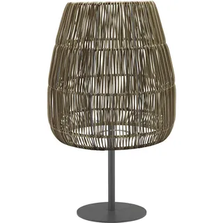 Außen Tischlampe Agnar Rattan – Schirm 38cm , wetterfest, E27, 71 cm hoch