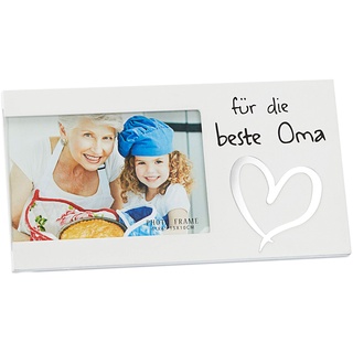 Cepewa Bilderrahmen Für die beste Oma Fotorahmen Spiegel-Herz Rahmen für Bild 15 x 10 cm (1 x Bilderrahmen Für die beste Oma)