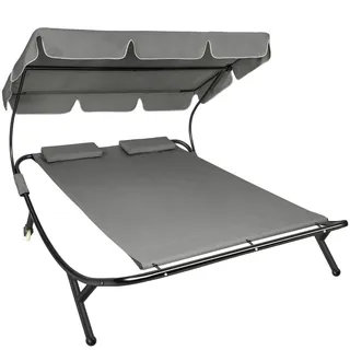 Tectake Livorno Sonnenliege 215 x 183 x 150 cm Schwarz