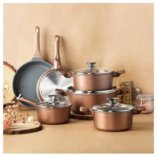 Swiss-Haus Topf-Set Swiss Haus® BP3014CO Induktions-Kochgeschirr-Set – 14-teilig Kupfer