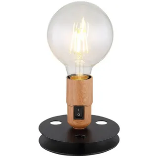 GLOBO LIGHTING Tischleuchte, Leuchtmittel nicht inklusive, Tischlampe Vintage Nachttischlampe Industrial schwarz schwarz