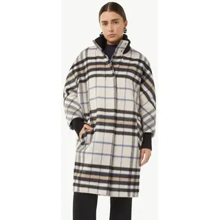 comma Funktionsmantel Outdoor-Jacke Karierter Mantel mit Strick-Details beige|bunt 32
