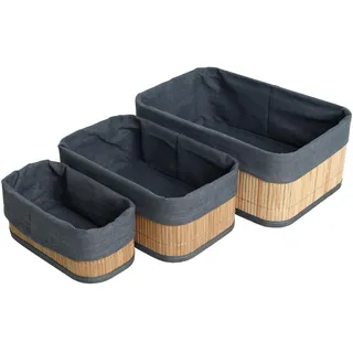 Estexo Bambuskorb Set Aufbewahrungsbox 3 Größen Aufbewahrungskorb Bambus Organizer