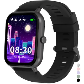 JUBUNRER Smartwatch Kinder Jungen Mädchen Kinderuhr Herzfrequenz Schlaf | Schrittzähler Wecker Sport Spiel IP68 Wasserdicht Fitness Tracker Fitnessuhr Kinder Uhr Smart Watch Kids Teenager Geschenke