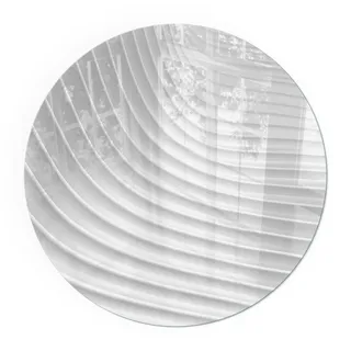 Tulup Glasplatte Funkenschutzplatte rund 60 x 60 x 0,4 cm Weiß