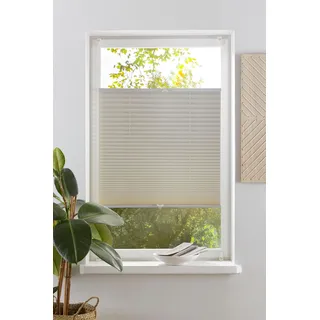 Plissee OTTO HOME "LAHOLM" Gr. 1, beige (creme), B:40cm H:130cm, Obermaterial: 100% Polyester, Plissees, Fixmaß, Bestseller mit über 4000-Bewertungen, für Fenster & Tür