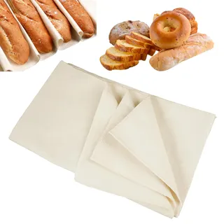 Bäckerleinen Leinentuch Brot Backen, 70 x 120 cm Teigtuch aus Baumwolle | Wiederverwendbar Gärtuch zum Backen Brot, Strudeltuch zur Teigzubereitung Backen für Familien, Bäcker, Einsteiger