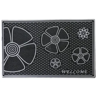Vimoda Fußmatte Eingangstürmatte, Außen & Innen Gummi Schmutzfänger für Haustür, Rechteckig, Höhe: 12 mm, Fußabtreter Gummimatte wasserdicht Vinylteppich PVC, Terrasse Balkon schwarz Rechteckig | 45 cm x 70 cm x 12 mm