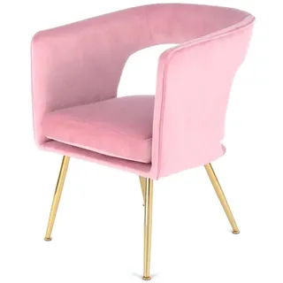 MeGusta Moderner Stuhl Rosa Polsterstuhl Esszimmerstuhl mit Armlehne Amelie