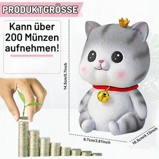 Spardose Katze unzerbrechlich für Kinder, Münzbox Geschenk Jungen Mädchen