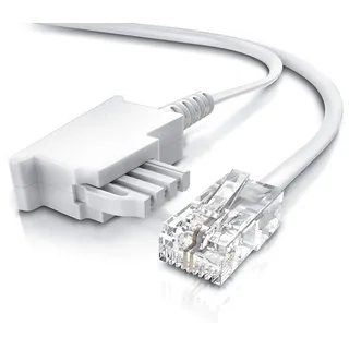 CSL - Internet Kabel Routerkabel - TAE-F Stecker auf RJ45 Stecker - 20m - Internetkabel – Router an die Telefondose – Kompatibel mit DSL VDSL Fritzbox Internet Router an Telefondose TAE - weiß