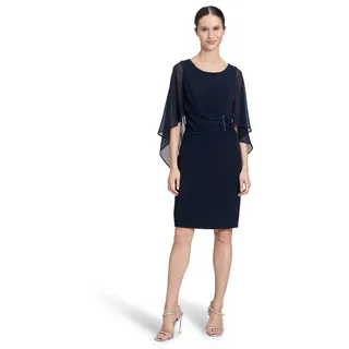 Vera Mont Knielanges Cocktailkleid mit Raffung Dunkelblau, 48