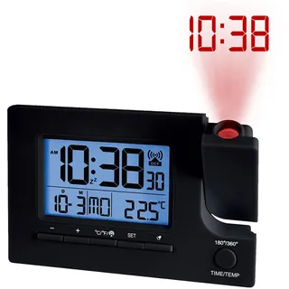 Funk-Projektionswecker Funkwecker USB 2 Alarme Temperaturanzeige Datumsnazeige
