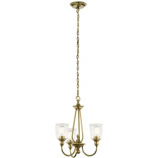 Kronleuchter Hängelampe Deckenleuchte Esszimmerleuchte Stahl Glas Messing D 56cm