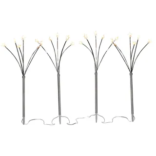 Spetebo Garten Stecker Stern 4er Set Kunststoff 60 cm Batterie betrieben 24 LED schwarz