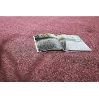 Andiamo Teppichboden Portland, Velours, Gesamthöhe 11 mm, Made in Netherlands, rechteckig, Uni Farben, Breite 400 cm, Wohnzimmer, strapazierfähig, pflegeleicht rosa 400 cm x 700 cm