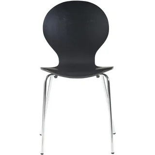 [en.casa] Esszimmerstuhl Etne Holz Metall schwarz 4er Set