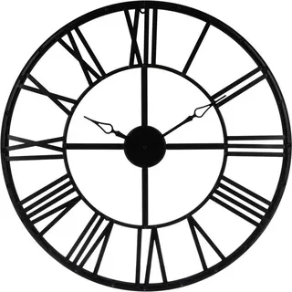 Schwarze Wanduhr Ø 70 Cm, Moderne Uhr, Dekorative Uhr, Metallwanduhr, Wohnuhr