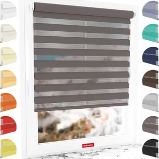 Schuette® Rollo ohne Bohren & mit Bohren 2in1 ● Tag & Nacht Doppelrollo Kollektion: Grey Lead (Grau) ● 55 x 130 cm (Breite x Höhe) ● Suprafix Klemmrollo = Klemmfix 2.0 ● 60s Montage mit Video
