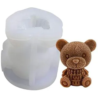 VOANZO 3D Bärenform, Silikon Tierform, Seifenkerzenform, Kuchen backen, Cupcake Topper Dekoration