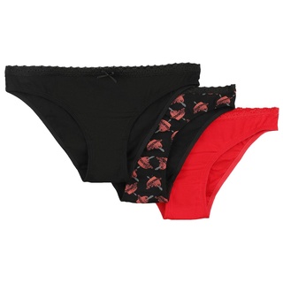 Black Premium by EMP Panty-Set - Three Pack Slips with Heart Print - XS bis XXL - für Damen - Größe XL - multicolor