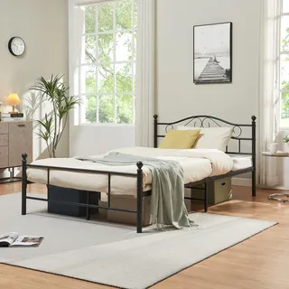 Metallbett Florenz 120x200 Cm Schwarz [en.casa]