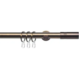 LIEDECO Vorhangstange Zylinder 1-läufig Ø 25 mm 120 cm Braun/Gelb