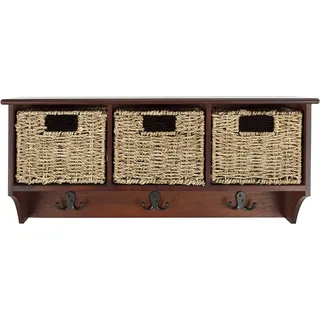 SAFAVIEH Küstlich Hölzernes Hängeregal mit Abnehmbare Körbe, Kirsche, 70 × 20 × 30