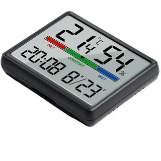 Digitale Wanduhr mit magnetischer Rückseite, Schreibtischuhr und Wecker für jeden Raum (schwarz)