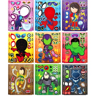 Spidey Friends Sticker für Kinder -27 Blätter Make DIY verschiedene Spiderman Aufkleber, geeignet für Geburtstagsparty Dekorationen Kinder Geschenke
