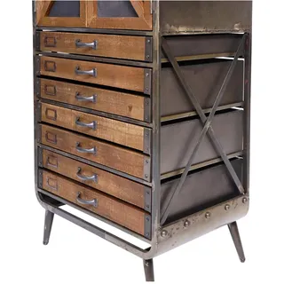 MCW Hochschrank F91 60 x 128 x 33 cm Braun/Schwarz