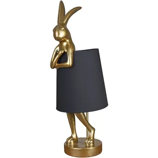 Tischleuchte Hase Leuchte Rabbit Gold Schwarz Tischlampe ohne Leuchtmittel Hasenlampe Hasenfigur 68cm cw262 Palazzo Exklusiv