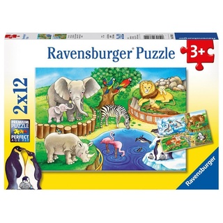 Ravensburger Kinderpuzzle - 07602 Tiere Im Zoo - Puzzle Für Kinder Ab 3 Jahren  Mit 2X12 Teilen