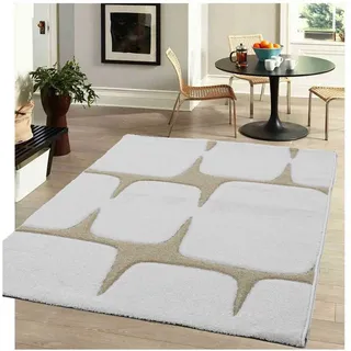 Vimoda Designteppich Teppich Wohnzimmer Stein Motiv in Beige, Anthrazit, Rechteckig, Höhe: 12 mm, teppich Steinoptik mit hand geschnittenen Konturen beige|braun 120 cm x 170 cm x 12 mm