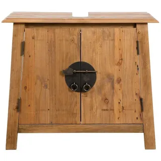 furnicato Waschtisch Waschbeckenunterschrank Massivholz Retro-Look 70x32x63 cm Braun (1-St), Badschränke mit viel Stauraum und Wandhalterung für das Badezimmer braun