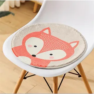 Champracer Runde Stuhlkissen - Weiche Sitzkissen für Outdoor & Indoor Gartenstuhl (Fuchs, 30x30 cm)