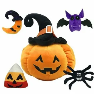Dekoobjekt Halloween-Kürbis-Plüschtier, Kürbiskissen-Puppendekoration (5 St)