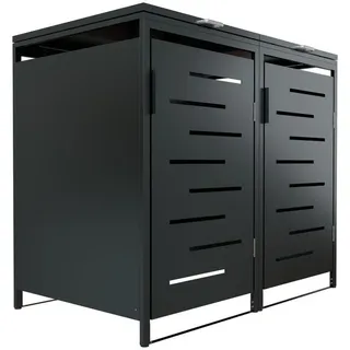 Juskys Mülltonnenbox Arel 2er 132 x 116 x 80 cm Anthrazit